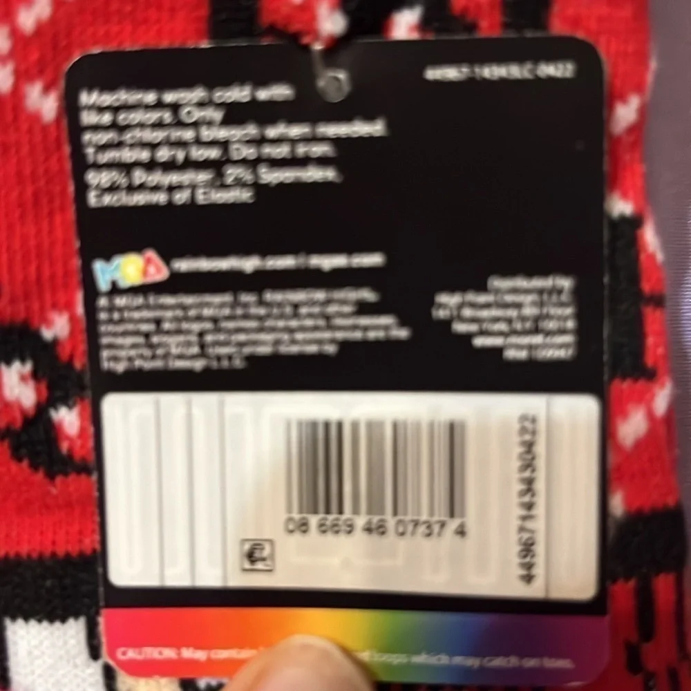 NWT Rainbow High 3 pack knee-high socks Shoe size 9-2.5